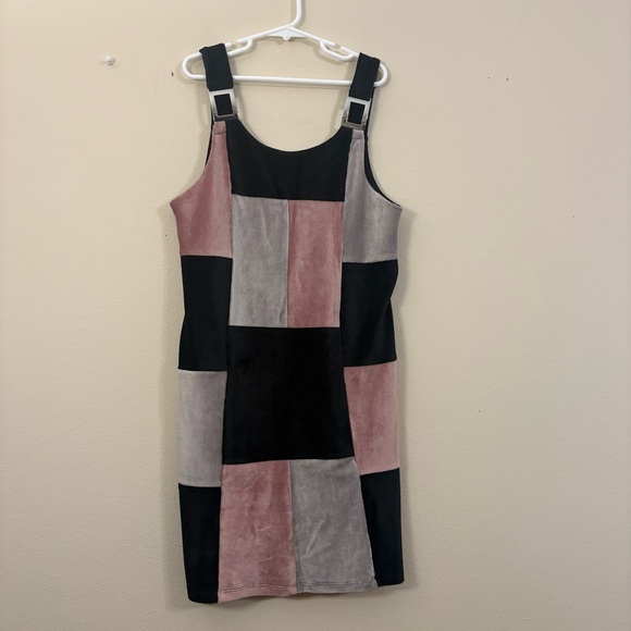 Sonoma Other - I.n. Girl color block Patchwork Dress Size 10 pink black silver velvet artsy cl